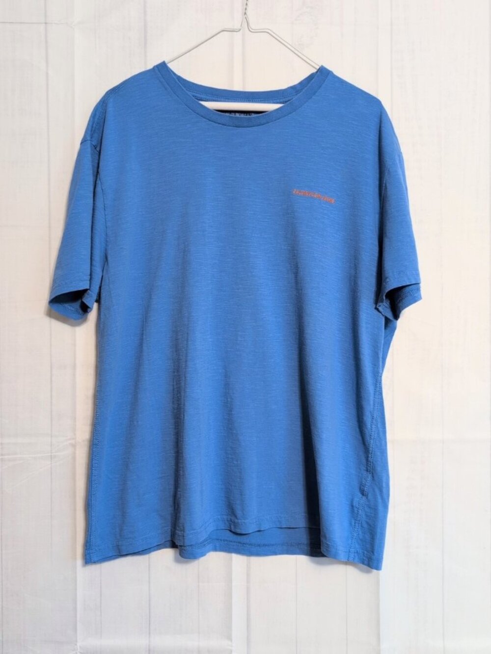 Calvin Klein Jeans Men's Tee XL (see measurements) Blue/Orange Cotton Slub VGC